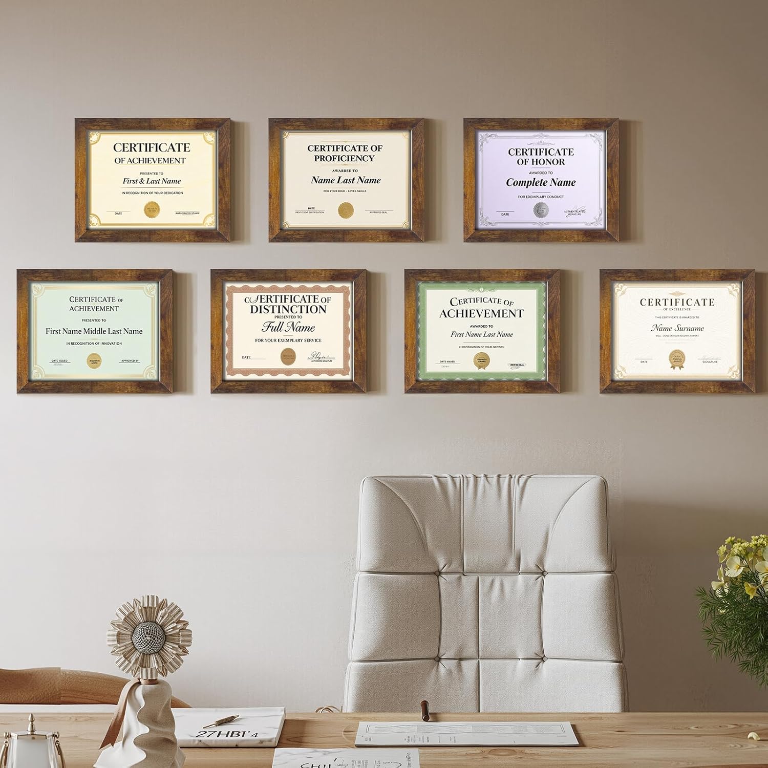 Certifications wall at Dr. Sheetal K. Savla